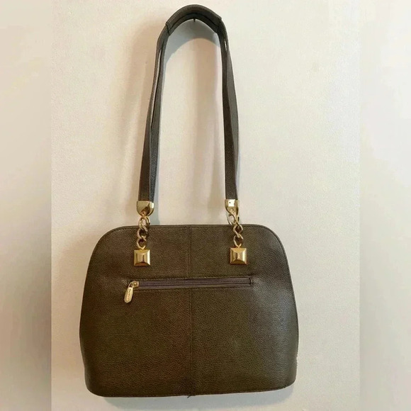 BALMAIN Vintage Leather Hunter Green Purse - Picture 12 of 15